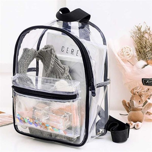 women backpack transparent waterproof pvc bag female fashion college students sequin femme backpacks school 211215
women backpack transparent waterproof pvc bag female fashion college students sequin femme backpacks school 211215