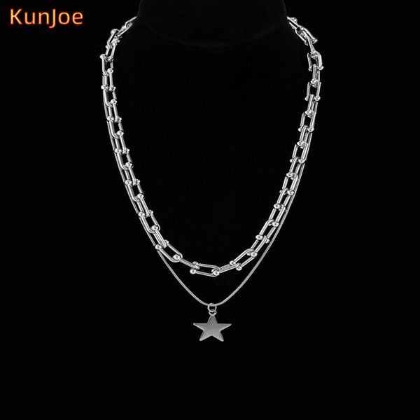chains kunjoe gothic u chain choker necklace for women men star stainless steel heart pendnat steampunk collar couple jewelry, Silver
chains kunjoe gothic u chain choker necklace for women men star stainless steel heart pendnat steampunk collar couple jewelry, Silver