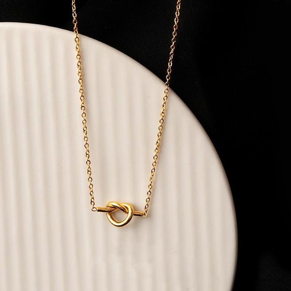 pendant necklaces personality simple knotted titanium steel necklace for woman korean fashion jewelry girl's accessories clavicle chain, Silver
pendant necklaces personality simple knotted titanium steel necklace for woman korean fashion jewelry girl's accessories clavicle chain, Silver