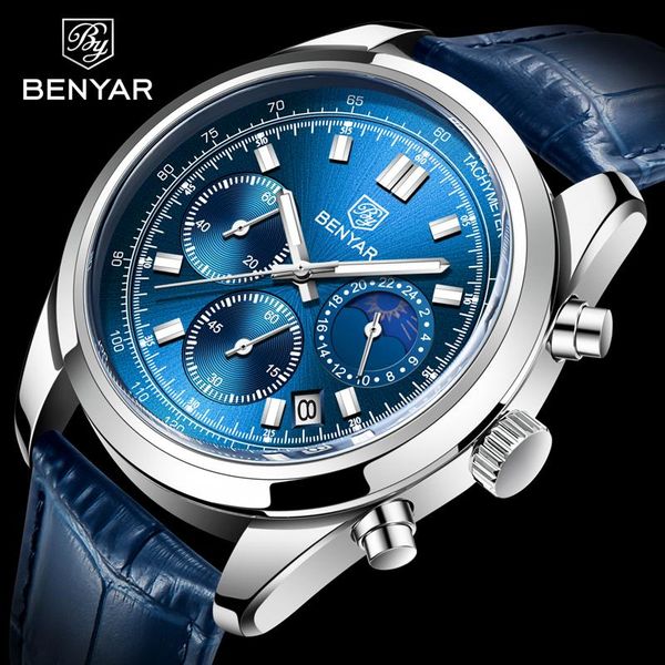 wristwatches watches mens 2021 benyar casual quartz men's sport chronograph leather waterproof moon phase luminous clock relogio, Slivery;brown
wristwatches watches mens 2021 benyar casual quartz men's sport chronograph leather waterproof moon phase luminous clock relogio, Slivery;brown