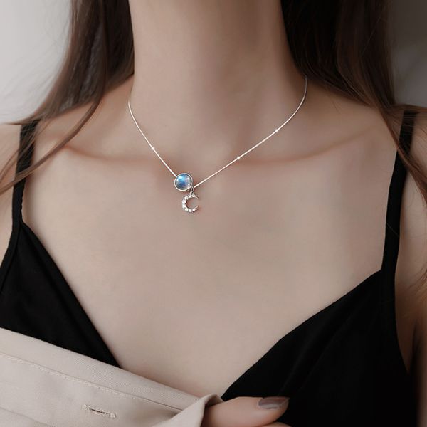 925 sterling silver elegant zircon moon horse pendant moonstone necklace choker for women gift fashion delicate fine jewelry
925 sterling silver elegant zircon moon horse pendant moonstone necklace choker for women gift fashion delicate fine jewelry