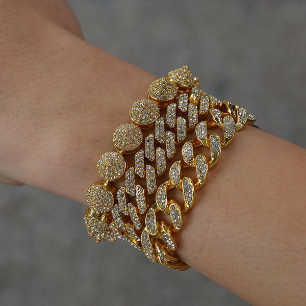new fashion jewelry charm s-link miami cuban bracelets 12mm link rhinestone alloy iced out hip hop gold punk choker charms party gifts for m, Golden;silver
new fashion jewelry charm s-link miami cuban bracelets 12mm link rhinestone alloy iced out hip hop gold punk choker charms party gifts for m, Golden;silver