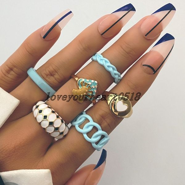 6pcs vintage gold geometric joint ring set for women fashion ins colorful mushroom love finger rings trend set female girl jewelry, Golden;silver
6pcs vintage gold geometric joint ring set for women fashion ins colorful mushroom love finger rings trend set female girl jewelry, Golden;silver