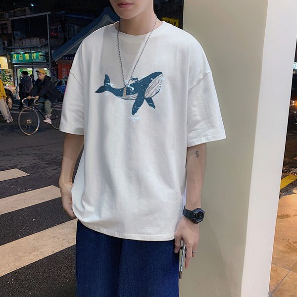 2021 men's fashion brand short sleeve t-shirt korean casual loose versatile half clothes summer, White;black
2021 men's fashion brand short sleeve t-shirt korean casual loose versatile half clothes summer, White;black