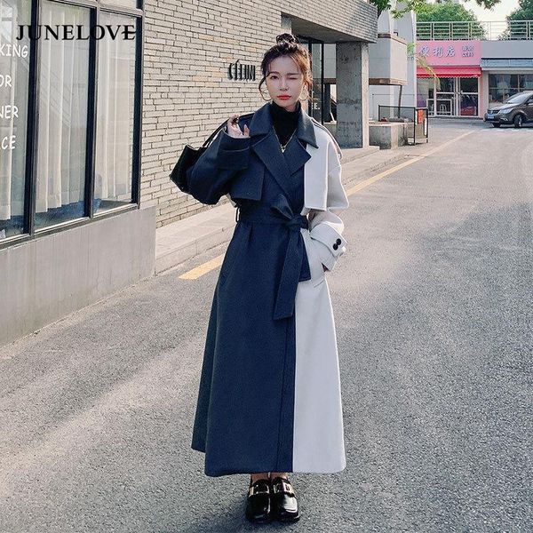 women's wool & blends junelove woolen jacket 2021 winter long loose color matching korean lapel thick retro fashion coat female, Black
women's wool & blends junelove woolen jacket 2021 winter long loose color matching korean lapel thick retro fashion coat female, Black