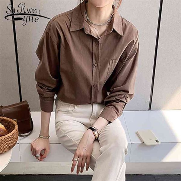 autumn women's shirt solid color loose korean clothes female niche simple long sleeve single breasted bottoming 11878 210421, White
autumn women's shirt solid color loose korean clothes female niche simple long sleeve single breasted bottoming 11878 210421, White