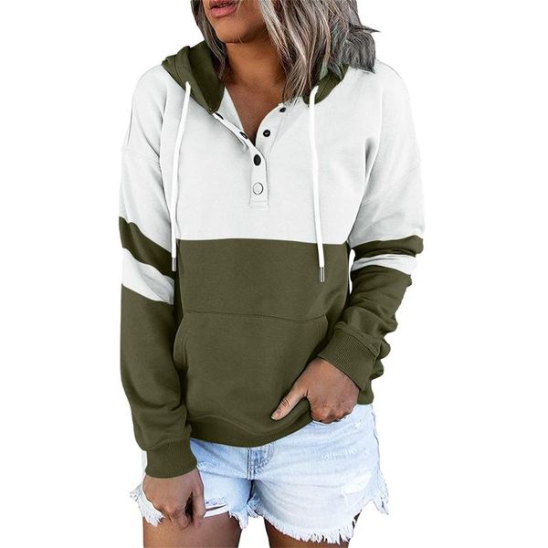 women's hoodies & sweatshirts 2021 womens bicolor hooden pullover pocket casual print spliced long sleeve button down autumn clothes pu, Black
women's hoodies & sweatshirts 2021 womens bicolor hooden pullover pocket casual print spliced long sleeve button down autumn clothes pu, Black