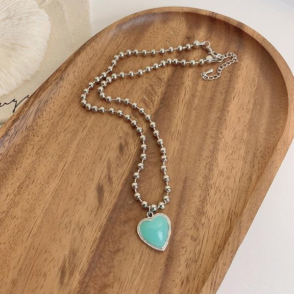 pendant necklaces origin summer vintage blue love heart necklace for women girls round bead metallic silver color chain jewelry
pendant necklaces origin summer vintage blue love heart necklace for women girls round bead metallic silver color chain jewelry