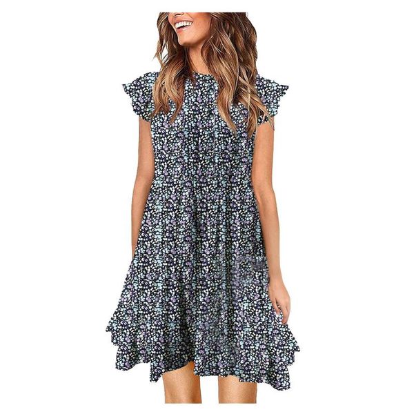 women dresses summer 2021 v neck floral print boho beach dress ruffle short sleeve a line mini wrap sundress robe casual, Black;gray
women dresses summer 2021 v neck floral print boho beach dress ruffle short sleeve a line mini wrap sundress robe casual, Black;gray