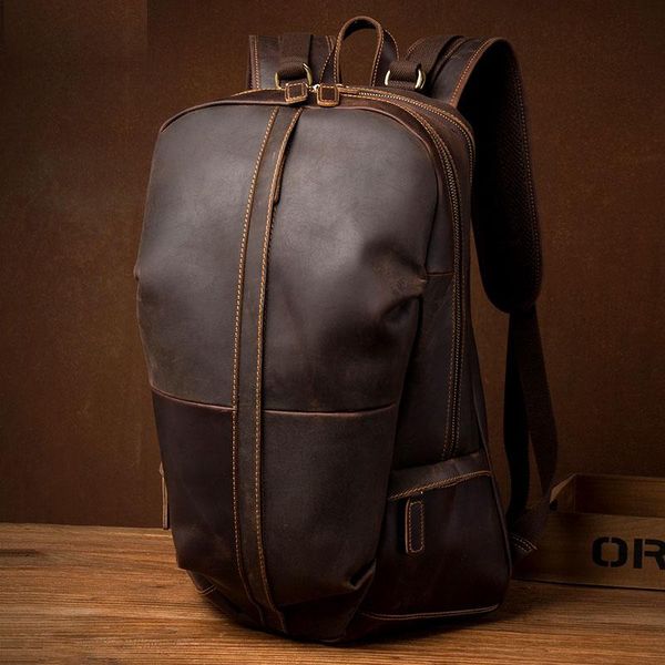 backpack nwe genuine leather men 14" lapshoulder bag retro handmade school bags crazy horse male travel backpacks
backpack nwe genuine leather men 14" lapshoulder bag retro handmade school bags crazy horse male travel backpacks