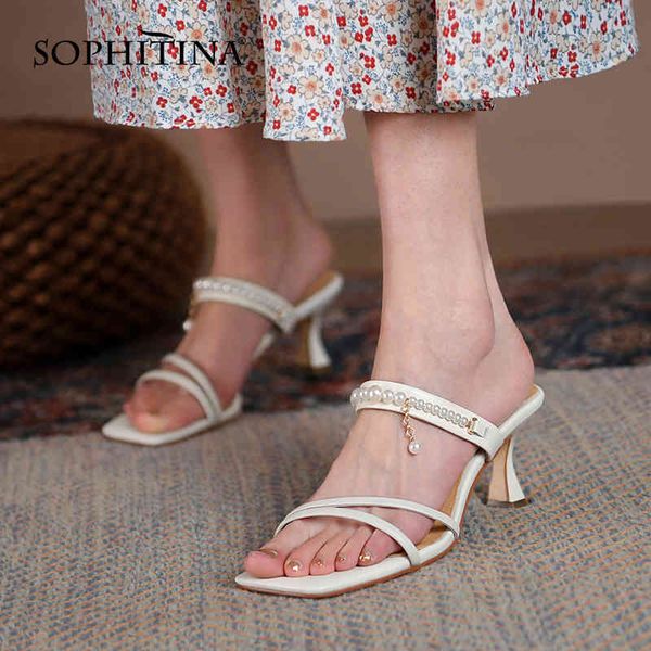 sophitina luxury women sandals beaded chain decoration slip-on shoes comfortable narrow band cow leather lady slippers ao750 210513, Black
sophitina luxury women sandals beaded chain decoration slip-on shoes comfortable narrow band cow leather lady slippers ao750 210513, Black