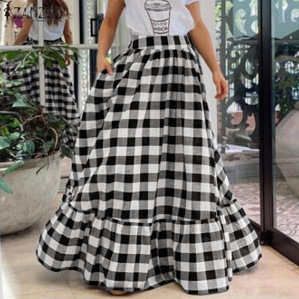 skirts fashion women summer plaid checked skirt faldas saia zanzea vintage elastic waist maxi long ruffles party jupe 5xl, Black
skirts fashion women summer plaid checked skirt faldas saia zanzea vintage elastic waist maxi long ruffles party jupe 5xl, Black