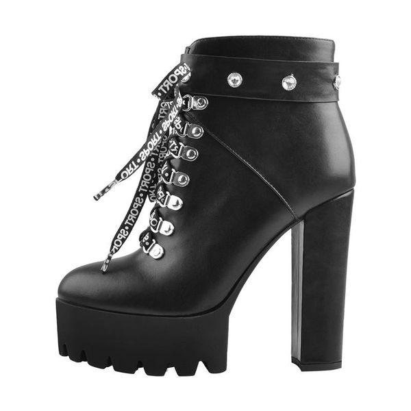 boots richealnana women's black platform round toe lace up ankle booties13~14cm high heel alphabet side zipper plus size
boots richealnana women's black platform round toe lace up ankle booties13~14cm high heel alphabet side zipper plus size