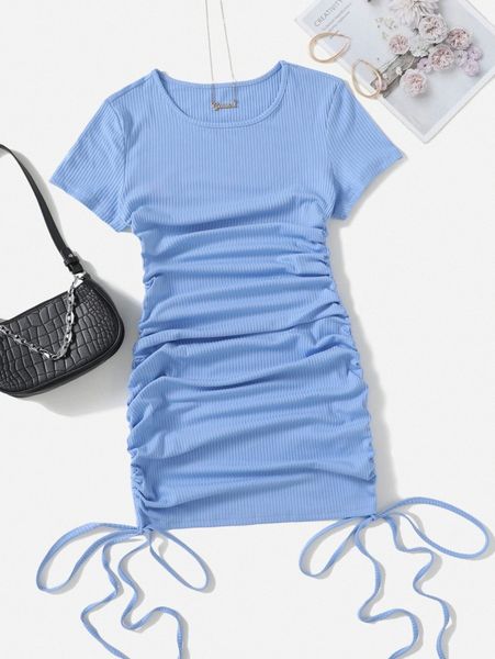 solid side drawstring ruched bodycon dress e5cp#, Black;gray
solid side drawstring ruched bodycon dress e5cp#, Black;gray