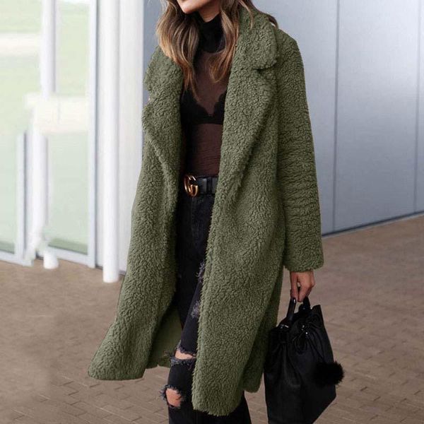 women's fur & faux winter coat women thick warm wide-waisted solid colors turn-down collar plush long teddy jacket casual style outwear, Black
women's fur & faux winter coat women thick warm wide-waisted solid colors turn-down collar plush long teddy jacket casual style outwear, Black