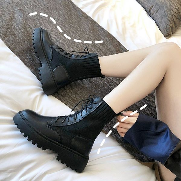 net red british style flying woven martin summer thin black fried street small short boot's thick soled
net red british style flying woven martin summer thin black fried street small short boot's thick soled