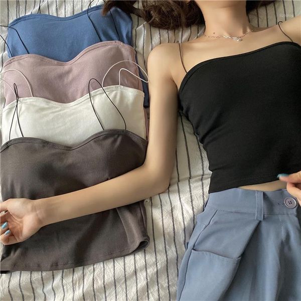 camisoles & tanks chrleisu women simple bra vest sling solid color cotton wrapped wireless underwear fashion beautiful, Black;white
camisoles & tanks chrleisu women simple bra vest sling solid color cotton wrapped wireless underwear fashion beautiful, Black;white