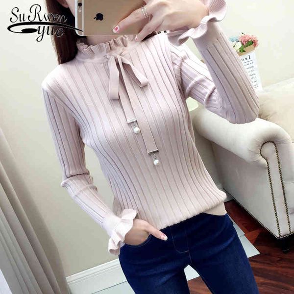 casual spring slim sweater winter knitted sweater new lace up flare long sleeve ruffle knitting pullover women sweaters 6388 90 210417, White;black
casual spring slim sweater winter knitted sweater new lace up flare long sleeve ruffle knitting pullover women sweaters 6388 90 210417, White;black