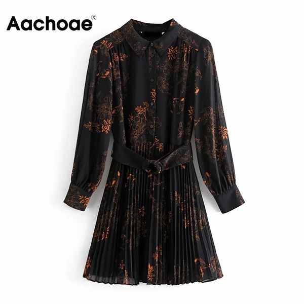aachoae women vintage printed shirt dress with belt turn down collar office pleated dress elegant long sleeve mini dresses 210413, Black;gray
aachoae women vintage printed shirt dress with belt turn down collar office pleated dress elegant long sleeve mini dresses 210413, Black;gray