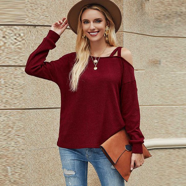 women's t-shirt one shoulder sling long sleeve knit t-shirts women autumn winter solid casual loose tees streetwear fashion black pullo, White
women's t-shirt one shoulder sling long sleeve knit t-shirts women autumn winter solid casual loose tees streetwear fashion black pullo, White