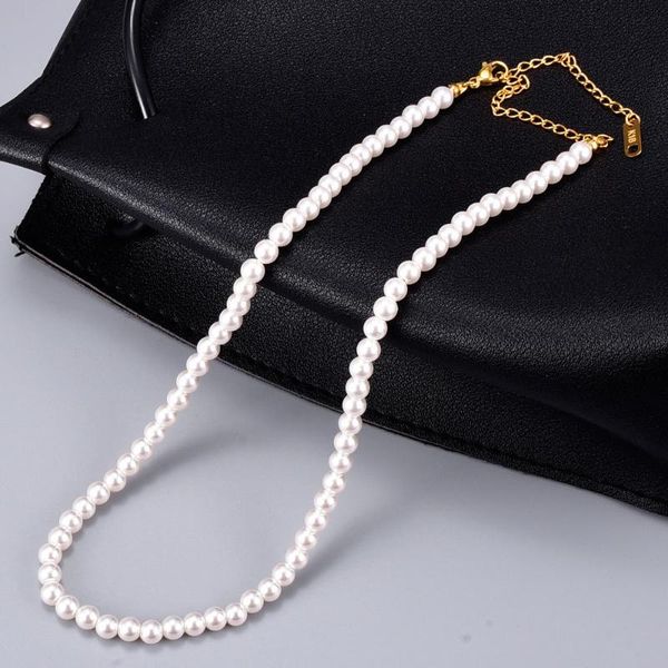 pendant necklaces stainless steel pearl necklace for women gold chain choker jewelry gift, Silver
pendant necklaces stainless steel pearl necklace for women gold chain choker jewelry gift, Silver