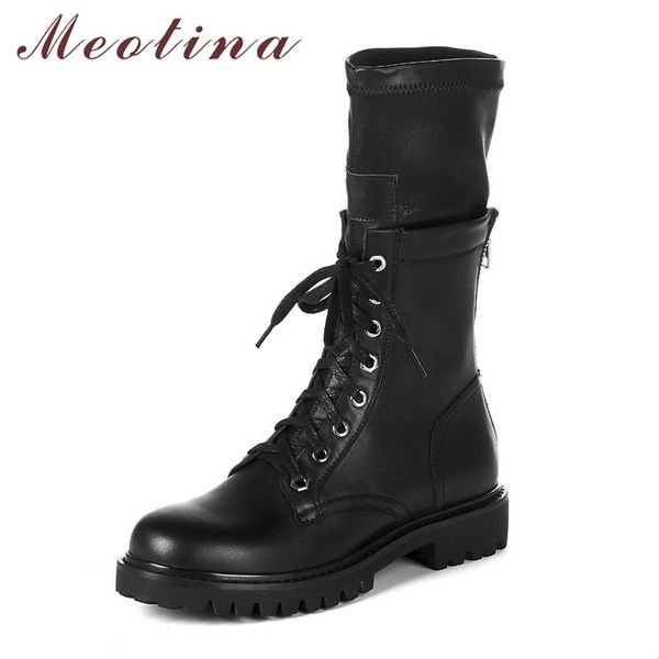 meotina motorcycle boots women shoes real leather platform flats mid calf boots zip cross tied punk ladies boots autumn black 210520
meotina motorcycle boots women shoes real leather platform flats mid calf boots zip cross tied punk ladies boots autumn black 210520