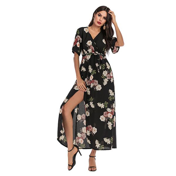 trendy casual style v-neck floral print split dresses short sleeve tie waist puplum dresses summer beach holiday women maxi dress clothing, Black;gray
trendy casual style v-neck floral print split dresses short sleeve tie waist puplum dresses summer beach holiday women maxi dress clothing, Black;gray