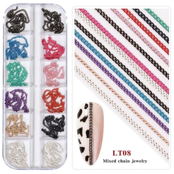 nail art decorations 12 models jewelry ins small chain gold and silver diy decorative stickers metal grid tool, Silver;gold
nail art decorations 12 models jewelry ins small chain gold and silver diy decorative stickers metal grid tool, Silver;gold