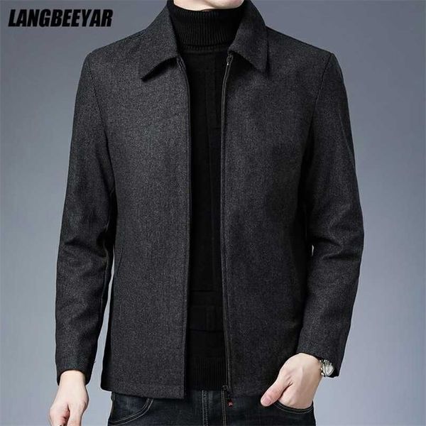 brand casual fashion lapel autumn winter mens coat men clothing jacket solid classic windbreaker 211110, Black;brown
brand casual fashion lapel autumn winter mens coat men clothing jacket solid classic windbreaker 211110, Black;brown