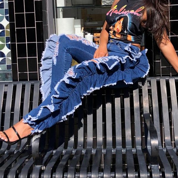 women's jeans ruffled ruched ripped denim high wait stacked pants autumn 2021 women trouser streetwear fashion skinny pockets trousers, Blue
women's jeans ruffled ruched ripped denim high wait stacked pants autumn 2021 women trouser streetwear fashion skinny pockets trousers, Blue