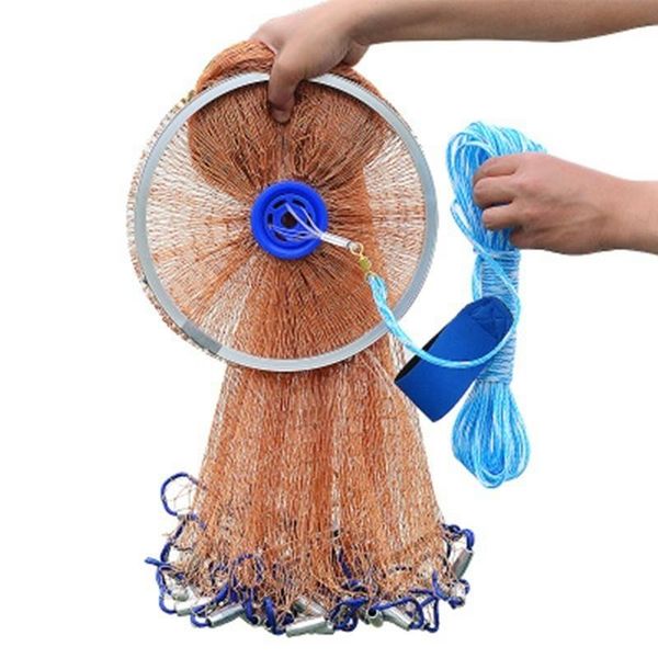 cast net diameter 2.4-4.2m with sinkers hand throw fishing american network small mesh folding accessories
cast net diameter 2.4-4.2m with sinkers hand throw fishing american network small mesh folding accessories