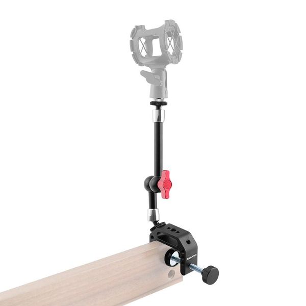 multipurpose c-clamp + articulating magic arm with double-ended 1/4"-20 threads for microphone support clip mounting lighting & studio
multipurpose c-clamp + articulating magic arm with double-ended 1/4"-20 threads for microphone support clip mounting lighting & studio