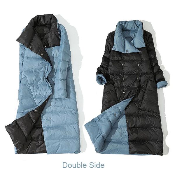 women's down & parkas women double side long jacket winter 80% 2021 white warm casual duck coat breasted snow outwear, Black
women's down & parkas women double side long jacket winter 80% 2021 white warm casual duck coat breasted snow outwear, Black