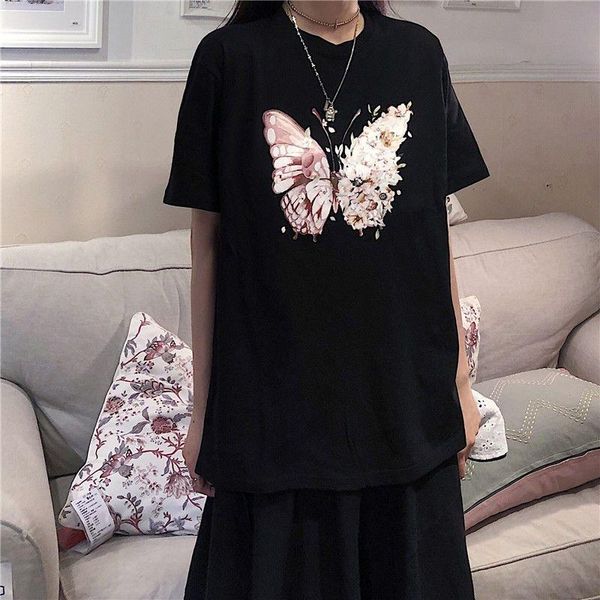 women's t-shirt men and women pure cotton 2021 korean version of butterfly printing summer loose thin black short-sleeved top, White
women's t-shirt men and women pure cotton 2021 korean version of butterfly printing summer loose thin black short-sleeved top, White