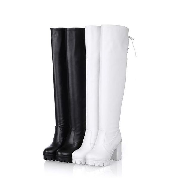 size 33 to 43 stylish white black over the knee thigh high winter platform chunk heels designer boots booties
size 33 to 43 stylish white black over the knee thigh high winter platform chunk heels designer boots booties