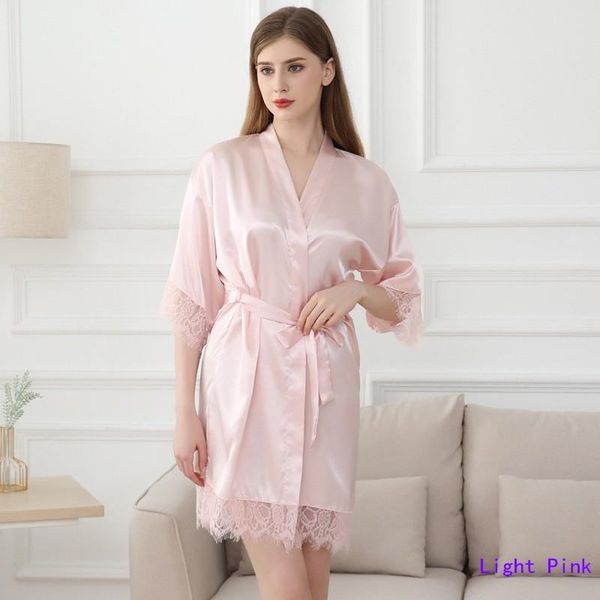 women's sleepwear lace kimono robe gown satin women casual loose lingerie bridal bridesmaid wedding bathrobe thin nightwear with belt, Black;red
women's sleepwear lace kimono robe gown satin women casual loose lingerie bridal bridesmaid wedding bathrobe thin nightwear with belt, Black;red
