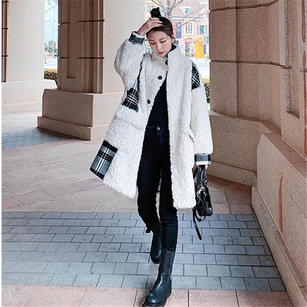 women's fur & faux fashion winter coats womens jackets casual turn-down collar long outerwear female splicing plaid warm parka ladies y, Black
women's fur & faux fashion winter coats womens jackets casual turn-down collar long outerwear female splicing plaid warm parka ladies y, Black