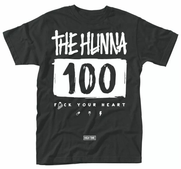 official the hunna t shirt 100 black mens classic rock metal tee new, White;black 
official the hunna t shirt 100 black mens classic rock metal tee new, White;black