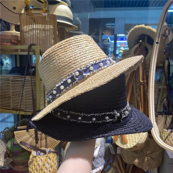 stingy brim hats 202105-2509344 handmade raffia grass denim pearl ribbon fedoras cap women leisure panama jazz hat, Blue;gray
stingy brim hats 202105-2509344 handmade raffia grass denim pearl ribbon fedoras cap women leisure panama jazz hat, Blue;gray