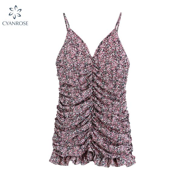 summer high waist sleeveless flower printing spaghetti strap mini women dresses ruffle ruched trim beach party lady dress 210417, Black;gray
summer high waist sleeveless flower printing spaghetti strap mini women dresses ruffle ruched trim beach party lady dress 210417, Black;gray