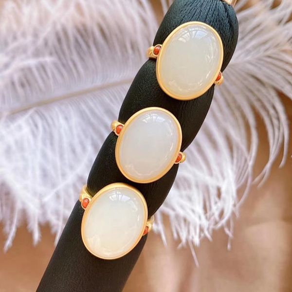 silver inlaid hetian chalcedony egg face big ring temperament neutral men and women models opening adjustable brand jewelry cluster rings, Golden;silver
silver inlaid hetian chalcedony egg face big ring temperament neutral men and women models opening adjustable brand jewelry cluster rings, Golden;silver