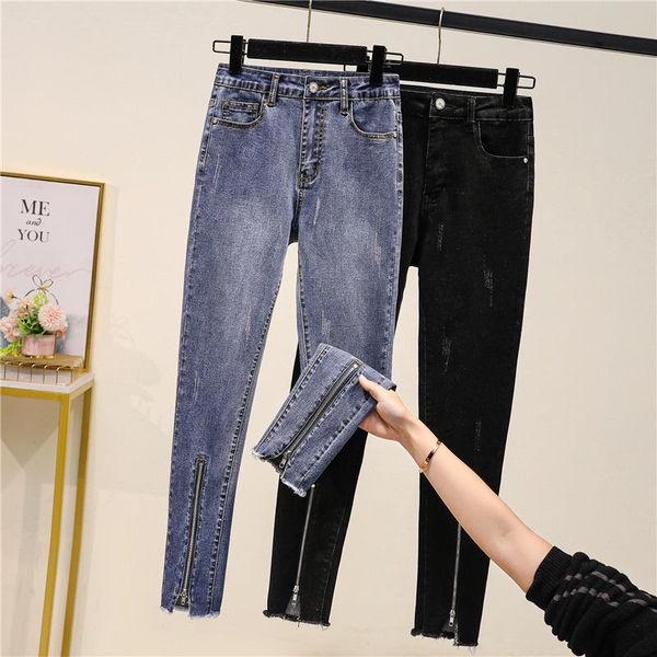 spring plus size fake zipper jeans woman high waist stretch skinny ankle length pants female slim pencil denim mujer 5xl women's, Blue
spring plus size fake zipper jeans woman high waist stretch skinny ankle length pants female slim pencil denim mujer 5xl women's, Blue
