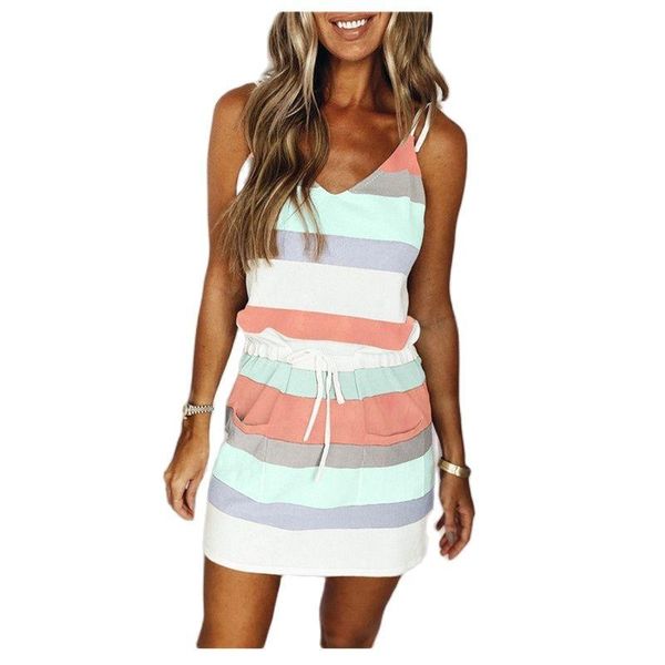 casual dresses women's dress fashion striped color v-neck drawstring pocket suspender women summer beach mini sundress, Black;gray
casual dresses women's dress fashion striped color v-neck drawstring pocket suspender women summer beach mini sundress, Black;gray