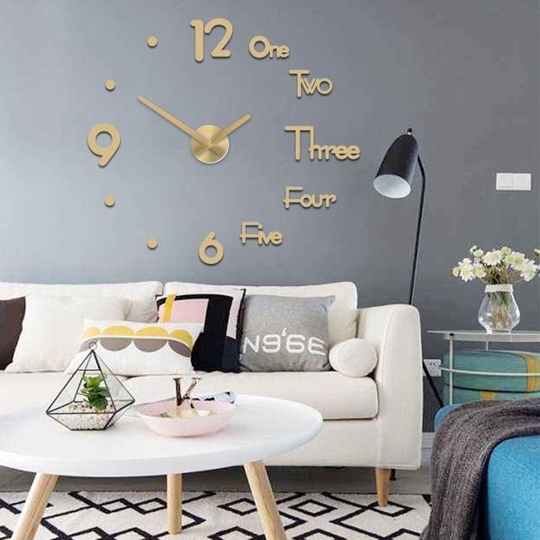 large wall clock modern design sticker silent home decor living room acrylic mirror nordic clocks
large wall clock modern design sticker silent home decor living room acrylic mirror nordic clocks