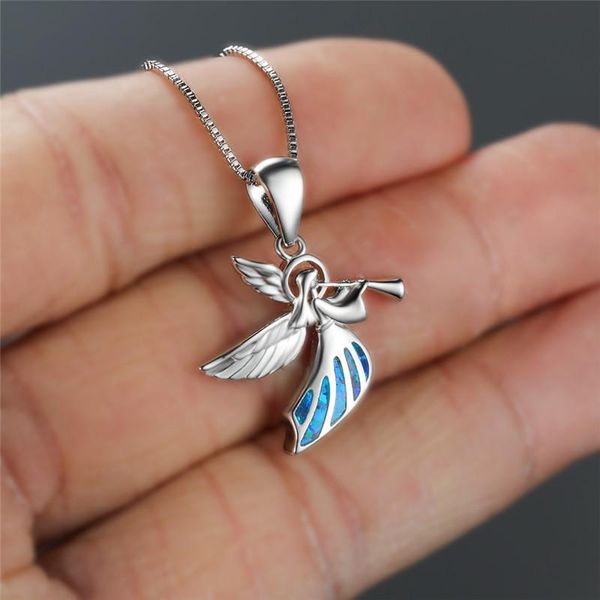 pendant necklaces cute girl angel wing engagement necklace dainty female blue opal classic silver color chain for women
pendant necklaces cute girl angel wing engagement necklace dainty female blue opal classic silver color chain for women