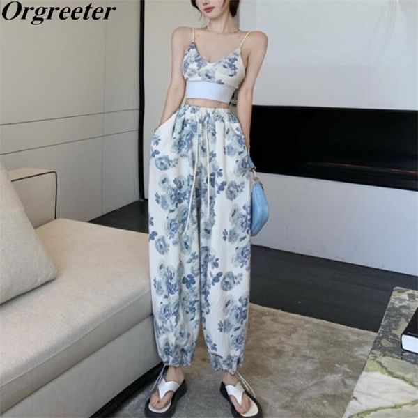 summer women's drawstring high waist loose flower print jogger pants tracksuits outfits casual sling sweatpant two piece set 210602, White
summer women's drawstring high waist loose flower print jogger pants tracksuits outfits casual sling sweatpant two piece set 210602, White