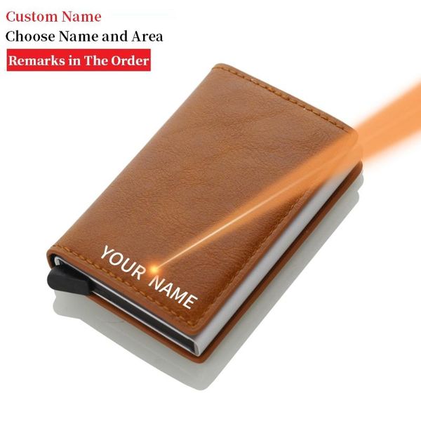 card holders 2021 custom name wallet anti-theft single box smart slim rfid fashion clutch -up push holder case, Brown;gray
card holders 2021 custom name wallet anti-theft single box smart slim rfid fashion clutch -up push holder case, Brown;gray