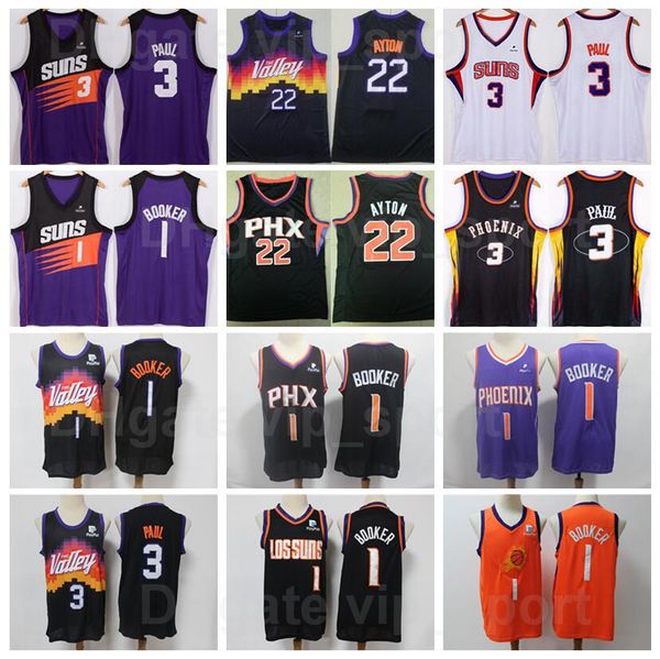 men basketball devin booker jersey 1 deandre ayton 22 chris paul 3 for sport fans breathable team away black white purple orange pure cotton, Black;red
men basketball devin booker jersey 1 deandre ayton 22 chris paul 3 for sport fans breathable team away black white purple orange pure cotton, Black;red