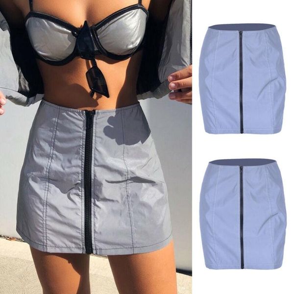 silver reflective skirts women high waist zipper front bodycon mini pencil streetwear club wear female clothes, Black
silver reflective skirts women high waist zipper front bodycon mini pencil streetwear club wear female clothes, Black