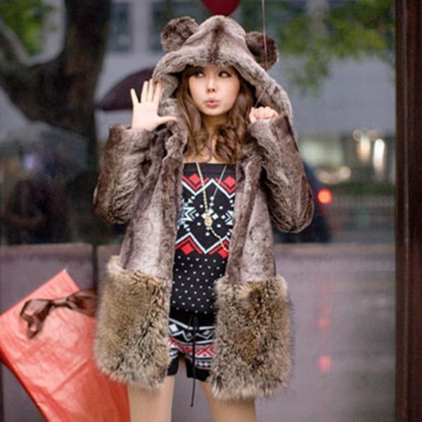 women's fur & faux trodeam 2021 fashionable trendy coats o-neck collars furry ears hooded coat mid-length autumn&winter, Black
women's fur & faux trodeam 2021 fashionable trendy coats o-neck collars furry ears hooded coat mid-length autumn&winter, Black
